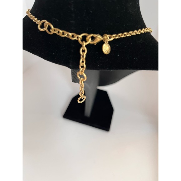 J.Crew Gold tone Statement Necklace Clear Faceted Candy Square 17"-20" EUC - Picture 5 of 7